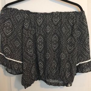 Black and White off the shoulder top